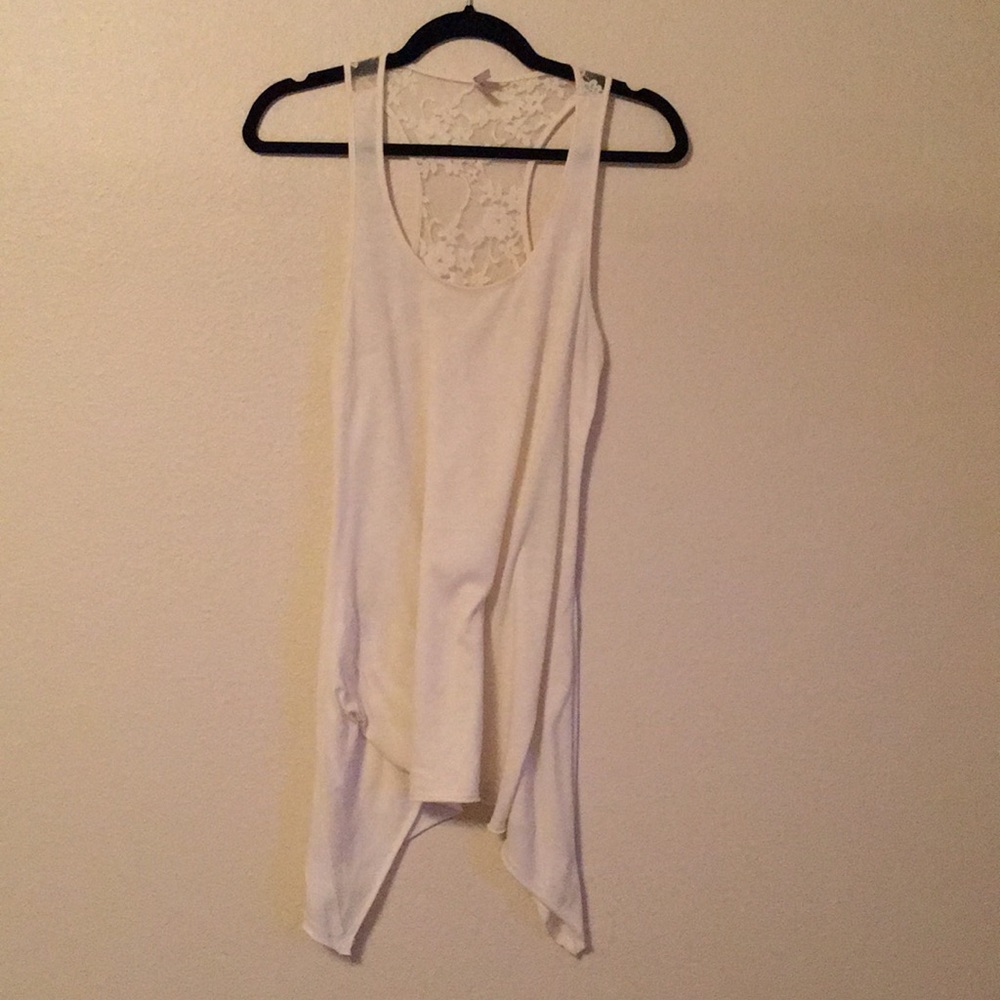 🤍 Max Rave Off-White Lace Racerback Tank Top | Size Large 🤍 - Picture 3 of 8
